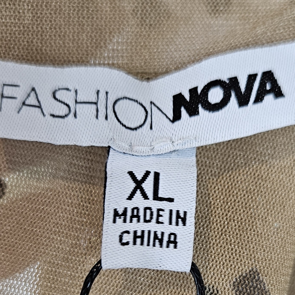 Fashion Nova‎ Bejeweled Nylon Romper Xl Cocktail Party Sexy Dance Valentines - Picture 7 of 10